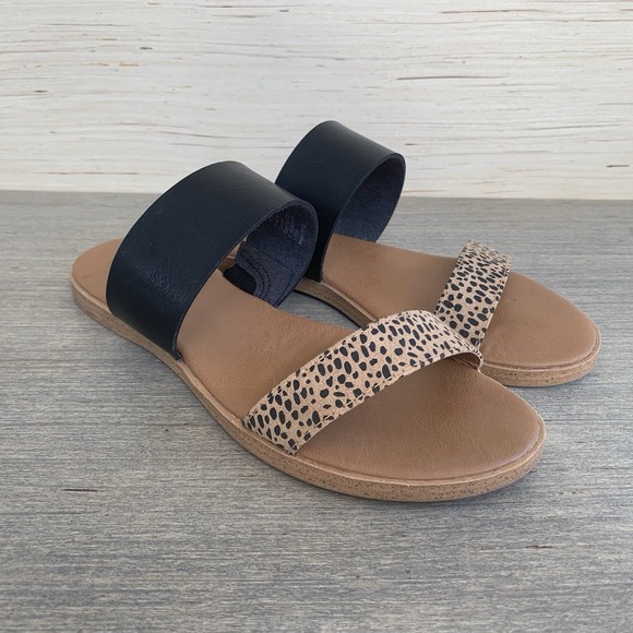 Universal Thread Torri Women's Sz 6 Animal Print Double Band Slide Flat Sandals - Picture 5 of 14